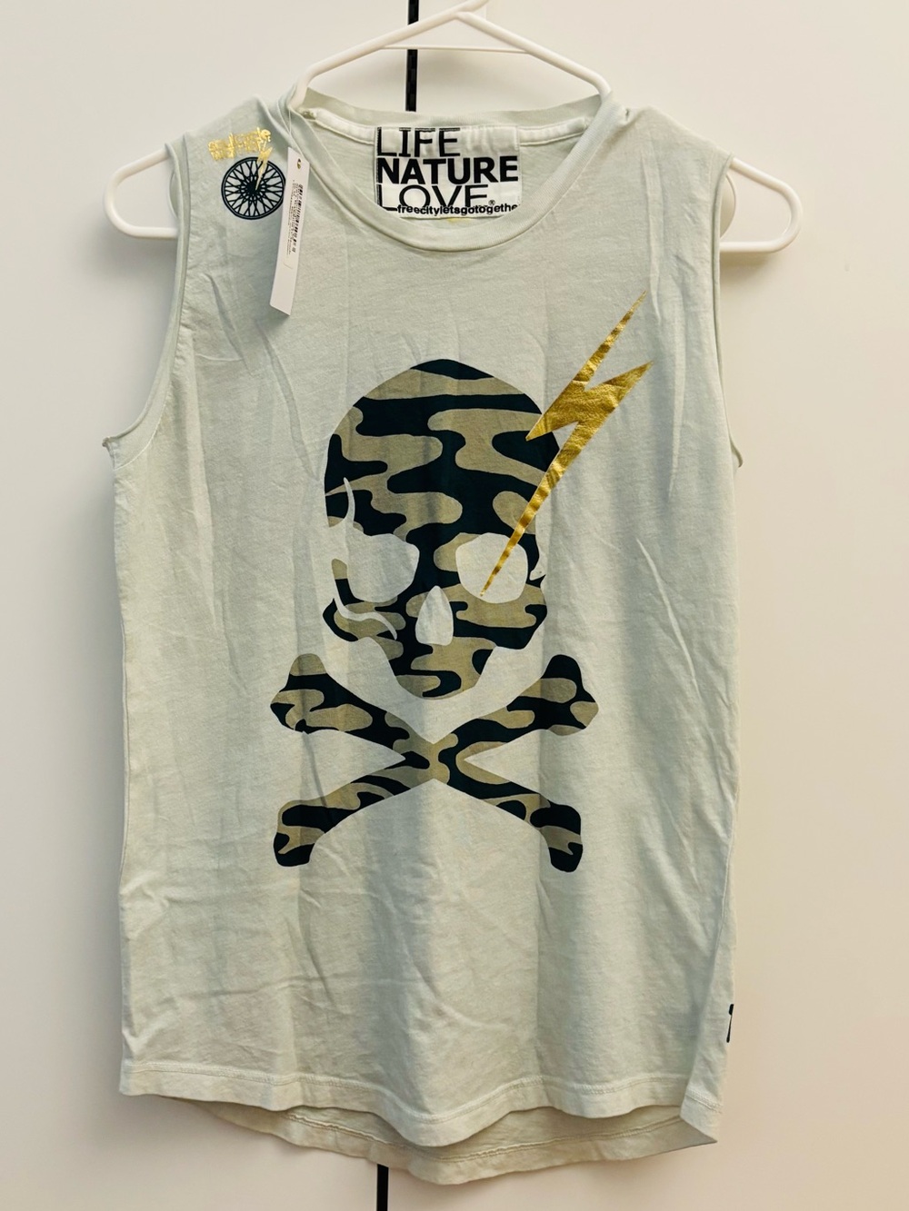 NWT Free City Soul Warrior Gold Foil Tank